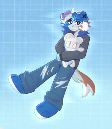 art of a radiohead-inspired anthro character for artfight. character belongs to lyvesynth