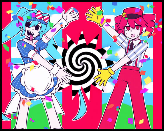 fanart of the song "mesmerizer" by 32ki, based on a scene from the MV