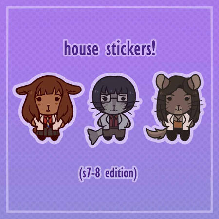 sticker designs of the important characters introduced in the seventh and eighth seasons of show house m.d.
