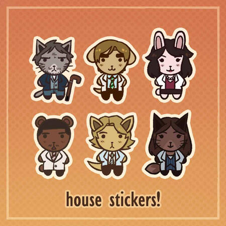 sticker designs of the main characters from the first three seasons of the show house m.d.
