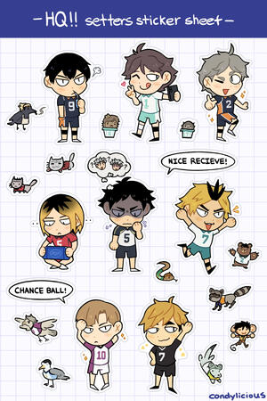haikyuu setters sticker sheet